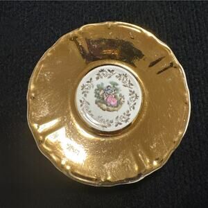 Vintage JKW Gold Dematise Saucer Courting Couple from Western Germany (5)